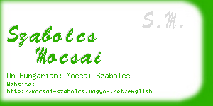 szabolcs mocsai business card